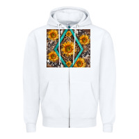 White sunflower tumbler Zipper Hoodie - BarkalooDesign