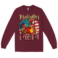Burgundy Firefighter mom Long Sleeve Tee - FaDigitalArtStudio