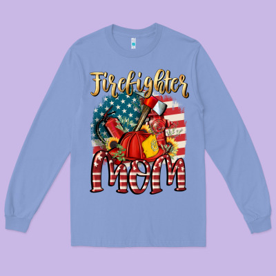 Firefighter Mom Long Sleeve Tee Designed By Fadigitalartstudio