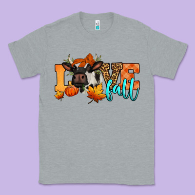 Love Fall Holstein Cow Classic Tee Designed By Jasminsmagicworld