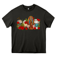 Asphalt Lady of Guadalupe Coffee Cups Heavy Core Tee - texasbilliewilder