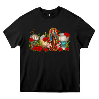 Black Lady of Guadalupe Coffee Cups Heavy Core Tee - texasbilliewilder