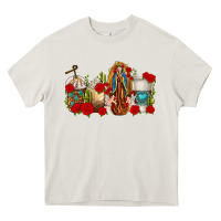Cream Lady of Guadalupe Coffee Cups Heavy Core Tee - texasbilliewilder
