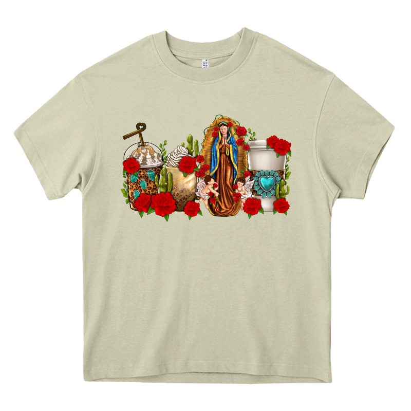 Lady Of Guadalupe Coffee Cups Heavy Core Tee by texasbilliewilder | Teevron