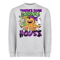 Heather Grey theres some horrors in this house Heavyweight Sweatshirt - BarkalooDesign