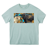 Arona Charolais and black angus bull with sunflower and leopard Heavy Core Tee - RanaPortraitStore