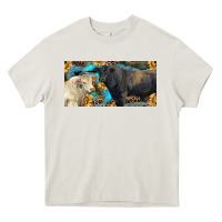 Charolais And Black Angus Bull With Sunflower And Leopard Heavy Core Tee | Teevron