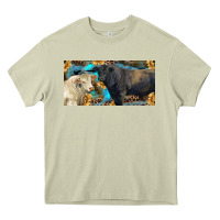 Mossy Charolais and black angus bull with sunflower and leopard Heavy Core Tee - RanaPortraitStore