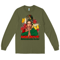 Army Green believe black woman Long Sleeve Tee - FaDigitalArtStudio