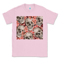 Bubblegum Pink skulls and flowers Classic Tee - TumblerDesignByShophia