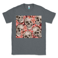 Charcoal Heather skulls and flowers Classic Tee - TumblerDesignByShophia