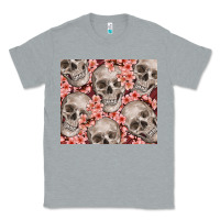 Heather Grey skulls and flowers Classic Tee - TumblerDesignByShophia