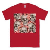 Red skulls and flowers Classic Tee - TumblerDesignByShophia