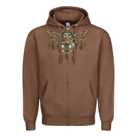 Chestnut native dream catcher with owl Zipper Hoodie - BarkalooDesign