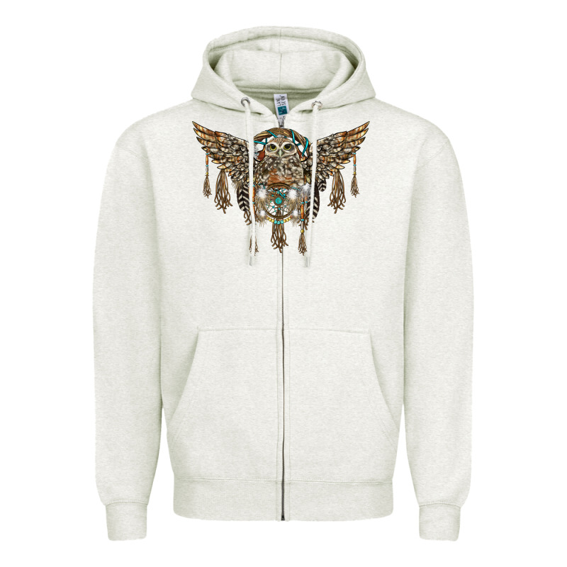 Native Dream Catcher With Owl Zipper Hoodie by BarkalooDesign | Teevron