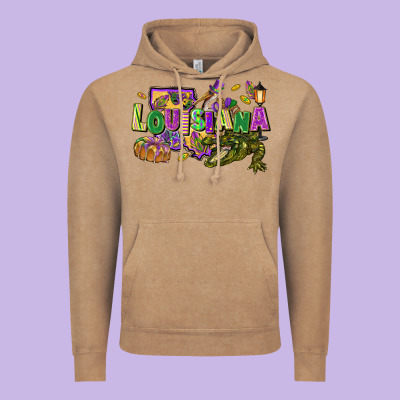 Louisiana Mardi Gras Vintage Hoodie Designed By Fadigitalartstudio