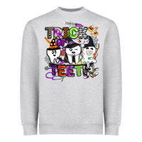 Heather Grey trick or teeth Heavyweight Sweatshirt - BarkalooDesign