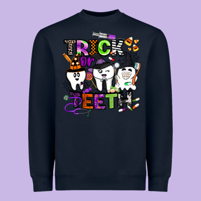 Trick Or Teeth Heavyweight Sweatshirt Designed By Barkaloodesign