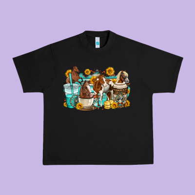 Horses Coffee Cups Urban Heavy Tee Designed By Oliviacreatesart