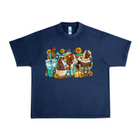 Navy horses coffee cups Urban Heavy Tee - OliviaCreatesArt