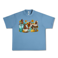 Pebble Blue horses coffee cups Urban Heavy Tee - OliviaCreatesArt