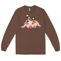 Chestnut baby pig with cowhide ribbon Long Sleeve Tee - RanaPortraitStore