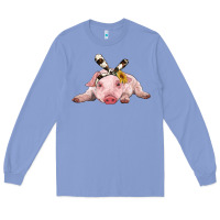 Baby Pig With Cowhide Ribbon Long Sleeve Tee | Teevron