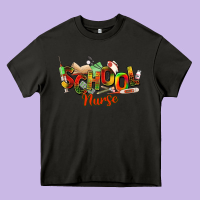 School Nurse Juneteenth Heavy Core Tee Designed By Nancycooperartshop