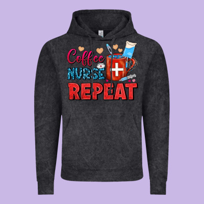 Coffee Nurse Repeat Vintage Hoodie Designed By Fadigitalartstudio
