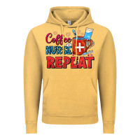 Vintage Mustard Coffee Nurse Repeat Vintage Hoodie - FaDigitalArtStudio