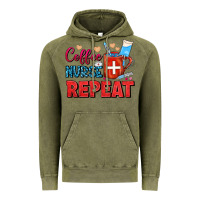 Vintage Olive Coffee Nurse Repeat Vintage Hoodie - FaDigitalArtStudio