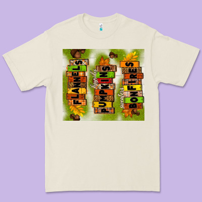 Flannels Hayrides Pumpkins Bonfires Fall Premium Tee Designed By Tumblerdesignbyshophia
