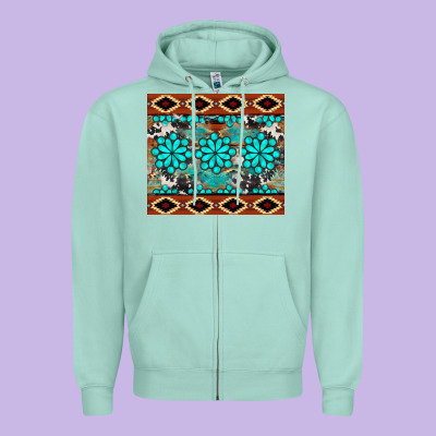Gemstone Tumbler Zipper Hoodie Designed By Barkaloodesign