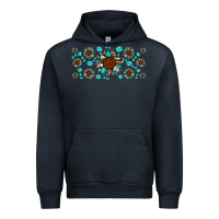 Navy cowhide leopard sunflower gemstone Urban Hoodie - JahusDesignShop