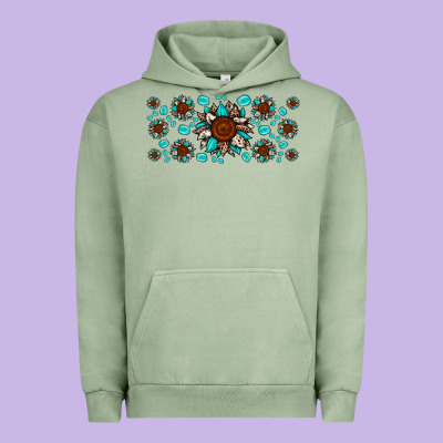 Cowhide Leopard Sunflower Gemstone Urban Hoodie Designed By Jahusdesignshop