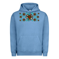 Pigment Pebble Blue cowhide leopard sunflower gemstone Urban Hoodie - JahusDesignShop