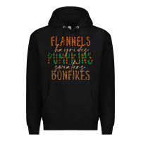 Black flannels hayrides pumpkins bonfires Premium Hoodie - CowhideDigitalArt
