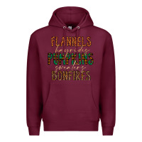 Burgundy flannels hayrides pumpkins bonfires Premium Hoodie - CowhideDigitalArt