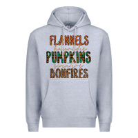 Heather Grey flannels hayrides pumpkins bonfires Premium Hoodie - CowhideDigitalArt