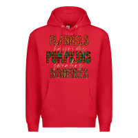 Red flannels hayrides pumpkins bonfires Premium Hoodie - CowhideDigitalArt