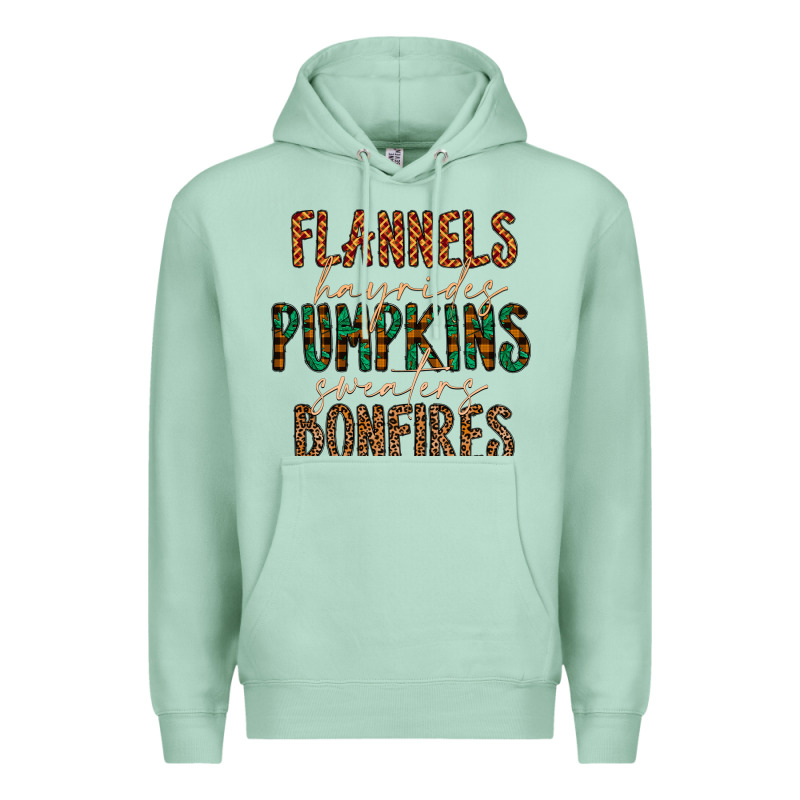Flannels Hayrides Pumpkins Bonfires Premium Hoodie by CowhideDigitalArt | Teevron