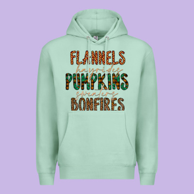 Flannels Hayrides Pumpkins Bonfires Premium Hoodie Designed By Cowhidedigitalart