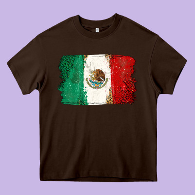 Mexican Flag Heavy Core Tee Designed By Texasbilliewilder