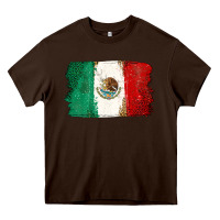 Chocolate Brown Mexican Flag Heavy Core Tee - texasbilliewilder