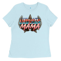 Baby Blue American mama Mother's Day Ladies Tee - HowdyJamesFarm