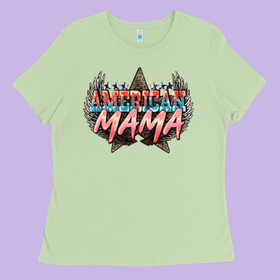 American Mama Mother's Day Ladies Tee Designed By Howdyjamesfarm
