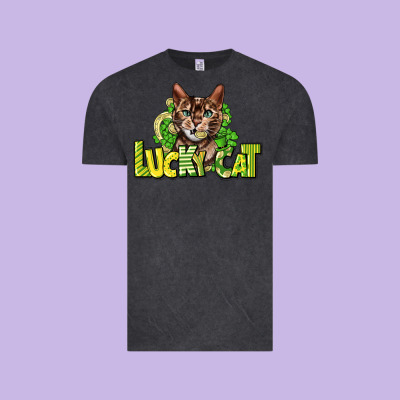 Lucky Cat St. Patrick's Vintage Tee Designed By Howdyjamesfarm