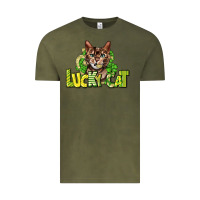 Vintage Olive Lucky cat St. Patrick's Vintage Tee - HowdyJamesFarm