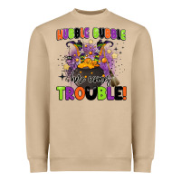 Mushroom kids halloween hubble bubble here comes trouble Heavyweight Sweatshirt - BarkalooDesign
