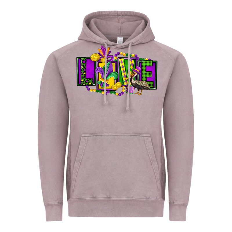 Mardi Gras Love Vintage Hoodie by FaDigitalArtStudio | Teevron